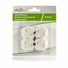 20 Stück Offgridtec Kindersicherung für Steckdosensicherung mit Drehmechanik 