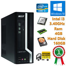 PC COMPUTER DESKTOP FISSO RICONDIZIONATO ACER QUAD CORE i3 4GB 160GB WINDOWS 10