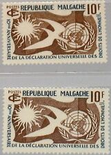 MADAGASCAR 1958 439 300 x2 Human Rights Issue Menschenrechte Sonne Taube UNO MNH
