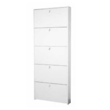 Divina Home Scarpiera bianca 5 ante a ribalta L67xP15xh164 salvaspazio DH53760