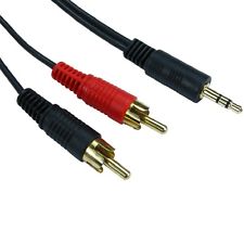 0.5m 3.5mm Jack to 2 x RCA Cable (Twin Phono) Audio Lead Stereo Short GOLD
