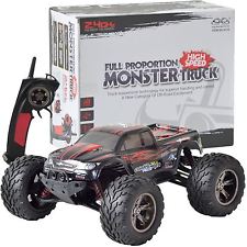 Large Remote Control RC Kids Big Wheel Toy Car Monster Truck - 2.4 GHz 9.6V RED