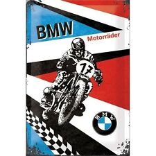 PLAQUE EN METAL EMAILLEE NEUVE 20 X 30 cm : MOTO BMW