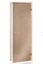 Saunatür Bronzeglas 69 x187 Ganzglas Sauna Glastür 8mm Saunabau Saunazubehör