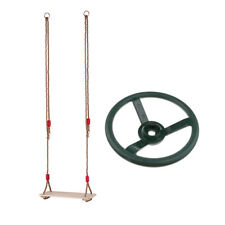 Kit Balançoire en Bois avec Volant Enfants Hamac Siège de Chaise Suspendue