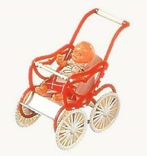 Puppenwagen Plastik Sportwagen mit Püppchen fürs Puppenhaus Schwenk 27131... 