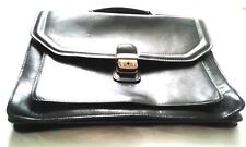 Cartable noir en cuir vintage 