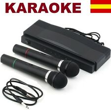 2X Microfono con sistema profesional inalambrico receptor WIRELESS Micrófono