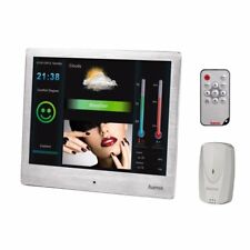 Hama 8 Zoll (20,32 cm) Steel Digitaler Bilderrahmen mit Wetterstation 95282