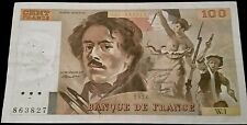 Série:W.1".100frs DELACROIX 1978 rare AUCUNEfente 5épinglages