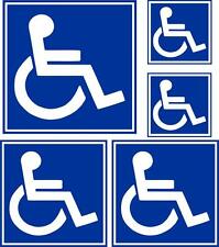 Set 5x Autocollant sticker voiture porte handicap parking toilette wc panneau