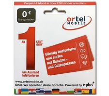 Ortel Mobile Sim Karte Prepaid Inkl. Aktivierung durch Fach-Händler!