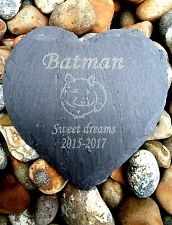 Personalised Engraved Slate Heart hamster Pet Memorial Grave Marker Plaque 