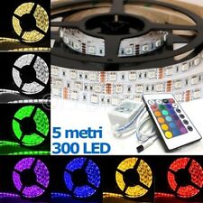 STRISCIA A LED SMD 5050 RGB IP65 5 METRI BOBINA CON ALIMENTATORE TELECOMANDO SC0