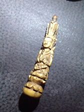 Ancienne petite divinité Boudhisme sculptée sur Os