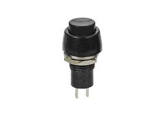 Interruttore a pulsante unipolare tasto nero rotondo 15mm 250V 1A 220V 12V 7524