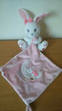 Doudou Lapin  blanc mouchoir  rose Sweet Baby Dreams lune SIMBA TOYS 