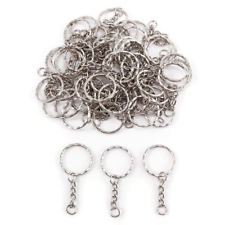 50x Anneau 25mm pour porte-cles porte clefs chaine 30mm metal argente bijoux ey