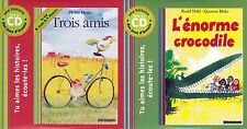 Neuf - 2 Livres Audio - L'énorme crocodile (Roald Dahl) + Les 3 amis (H. Heine)