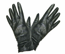 SOFT SUPPLE LADIES WOMENS FLEECE LINED QUALITY BLACK REAL LEATHER FITTED GLOVES