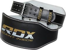 RDX Ceinture de Musculation 6" Cuir Vachette Fitness Halterophilie Entrainement