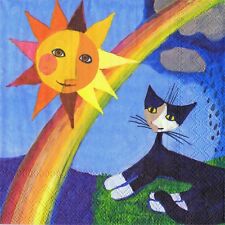 SERVIETTES EN PAPIER CHAT ROSINA WACHTMEISTER.PAPER NAPKINS CAT R. WACHTMEISTER
