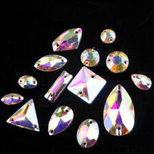 Coudre les perles de verre strass Crystal AB Flatback White Stones