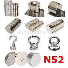 N52 Aimant Néodyme Magnétique Terres Rares Ronde Disque Trou Crochet Anneau