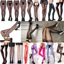 Collant Bas Ouvert Sexy Résille Couture pour Porte-jarretelle Femme Chaussettes