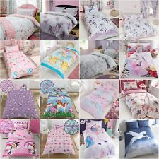UNICORN DUVET COVER SETS KIDS GIRLS BEDDING - JUNIOR, SINGLE, DOUBLE & KING 
