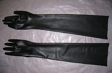 Latex Handschuhe superlang  Schwarz Black Gloves Englisches Latex  Gr. S M L XL
