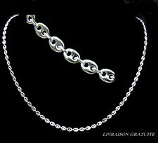 chaine maille GRAIN DE CAFE 4mm en vrai ARGENT MASSIF 925 pour homme femme neuve