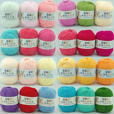 50g Pelote de coton fil à tricoter laine tricot crochet naturel 18 couleurs