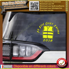 Sticker Autocollant je suis gilet jaune soutien gilets jaunes