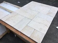 Crema Marfil Opus Pattern, Tumbled Marble Tiles, Floor/Wall, 100x100mm SAMPLE