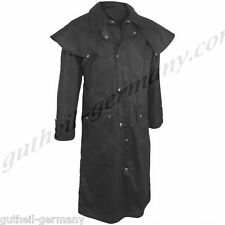 Oilskin Mantel Reitmantel Wachsmantel Staubmantel Western Duster schwarz Black 
