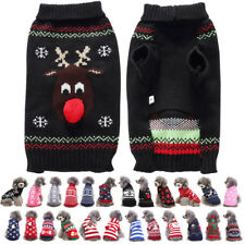 Puppy Pet Dog Cat Various Pattern Jumper Warm Knitted Sweater Coat Xmas Costumes