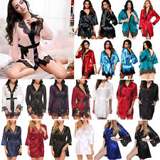 grande taille pour femmes Satin Paon Kimono peignoir robe de chambre nuisette