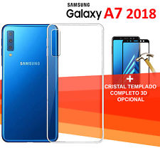 SAMSUNG  GALAXY A7 2018 protector cristal completo 3d vidrio templado + funda