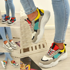 LADIES WOMENS RUNNING GYM TRAINERS LACE UP SNEAKERS PLIMSOLLS SHOES SIZES UK