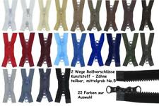 2 Wege Reißverschluss 2PZ Plastik Zähne Zweiwege Kunststoff Reissverschlüsse 5mm