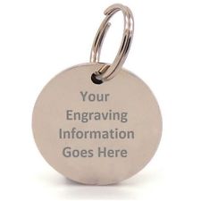 Engraved Pet Tags DOG CAT ID Disc Disk FREE P&P-Deep Engraving Name Identity