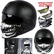 SCORPION EXO-Combat SKULL Motorrad Jethelm Helm schwarz matt bzw. Zubehörauswahl