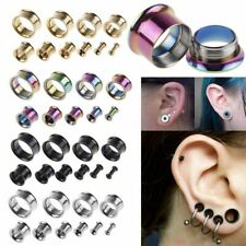 2pcs 3-25mm Acier Inoxydable Rond Oreille Tunnel Civière Ecarteur Plug Piercing