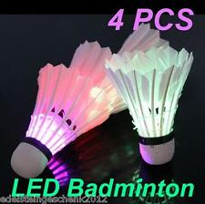FP 4pcs LED Badminton Shuttlecock Dark Night Colorée Badminton Balle Volant
