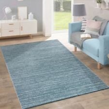 Teppich Kurzflor Modern Trendig Pastellfarben Design Meliert Einfarbig Türkis