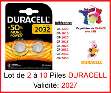 Piles CR-2032  DURACELL / Autre modèle: CR-1220-1616-1620-2016-2025-2430-2450