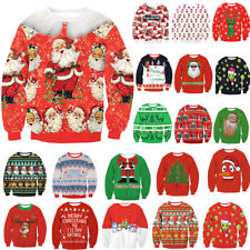 Nouveau Homme Femme Drôle pull NOËL Xmas FEMME rude bonhomme de Neige Pull Santa
