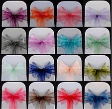 ORGANZA SASHES CHAIR COVER BOW SASH WIDER SASHES FOR A FULLER BOW UK SELLER
