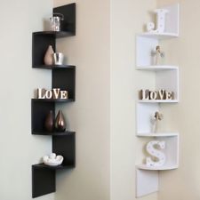 2 /3/ 5 Tier Corner Shelf Floating Wall Shelves Storage Display Books Home Decor